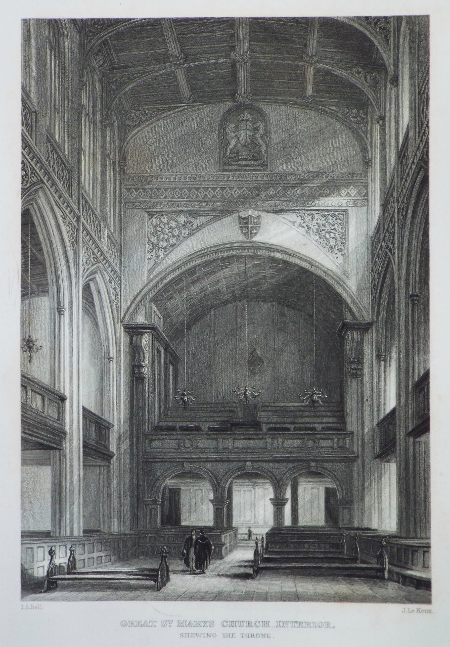 Print - Great St. Mary's Church - Interior. Shewing the Throne. - Le