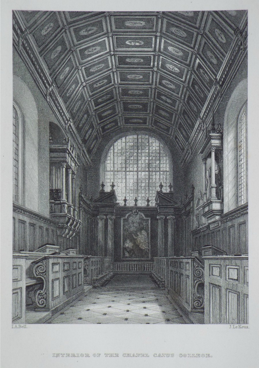 Print - Interior of the Chapel Caius College. - Le
