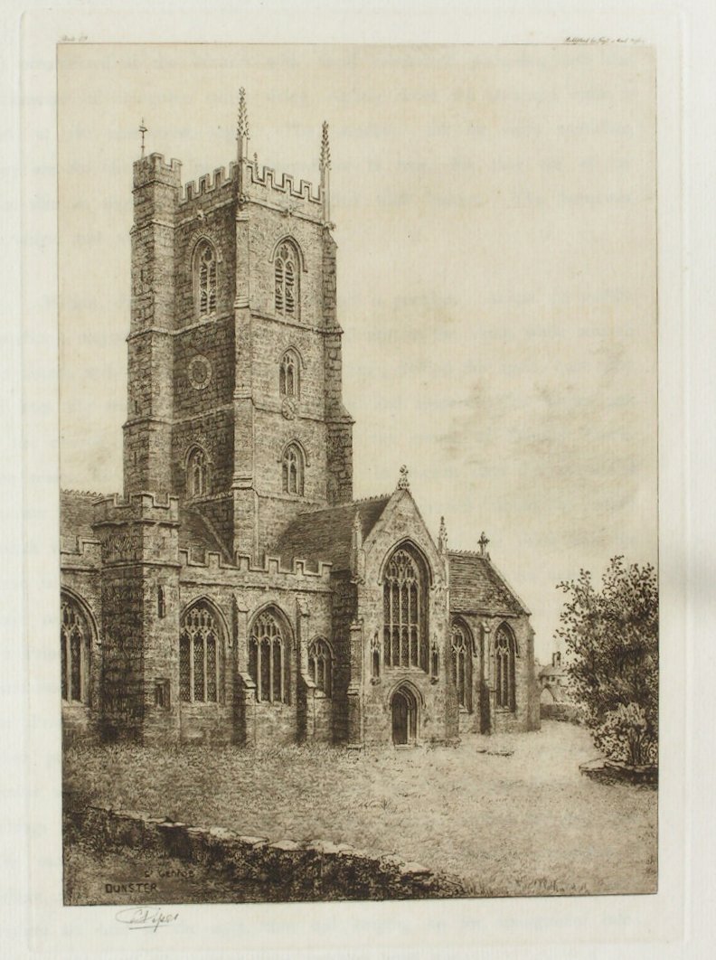 Etching - St. George's, Dunster - Piper