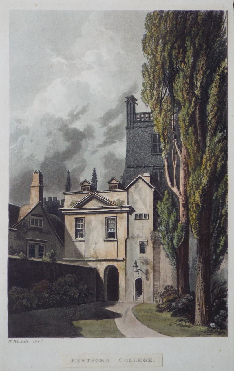 Aquatint - Hertford College. - Stadler