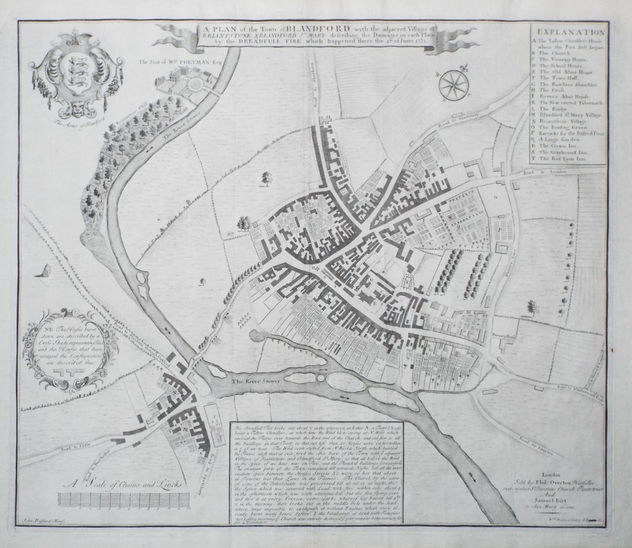 Map of Blandford - Blandford