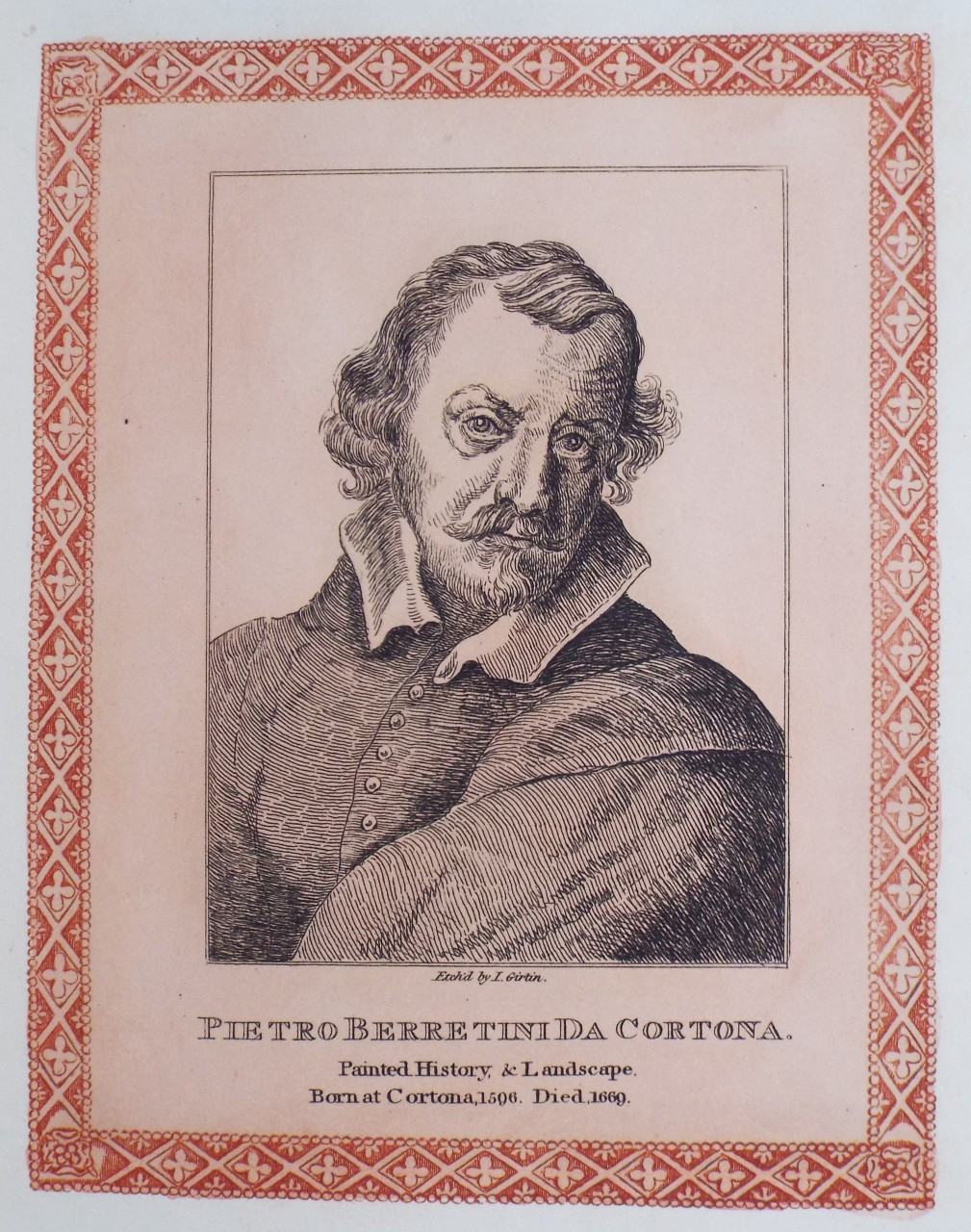 Etching - Pietro Berretini da Cortona. - Girtin