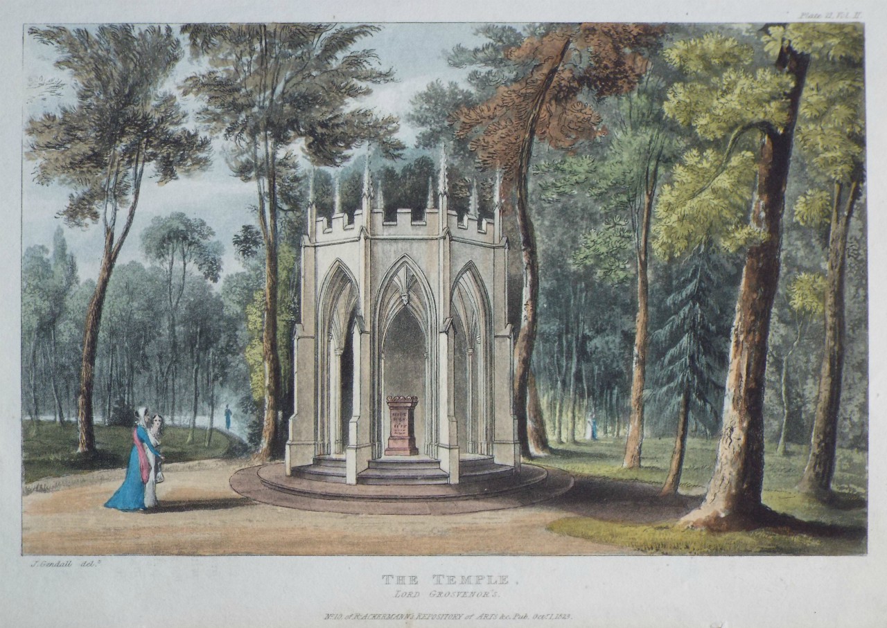 Aquatint - The Temple, Lord Grosvenor's.