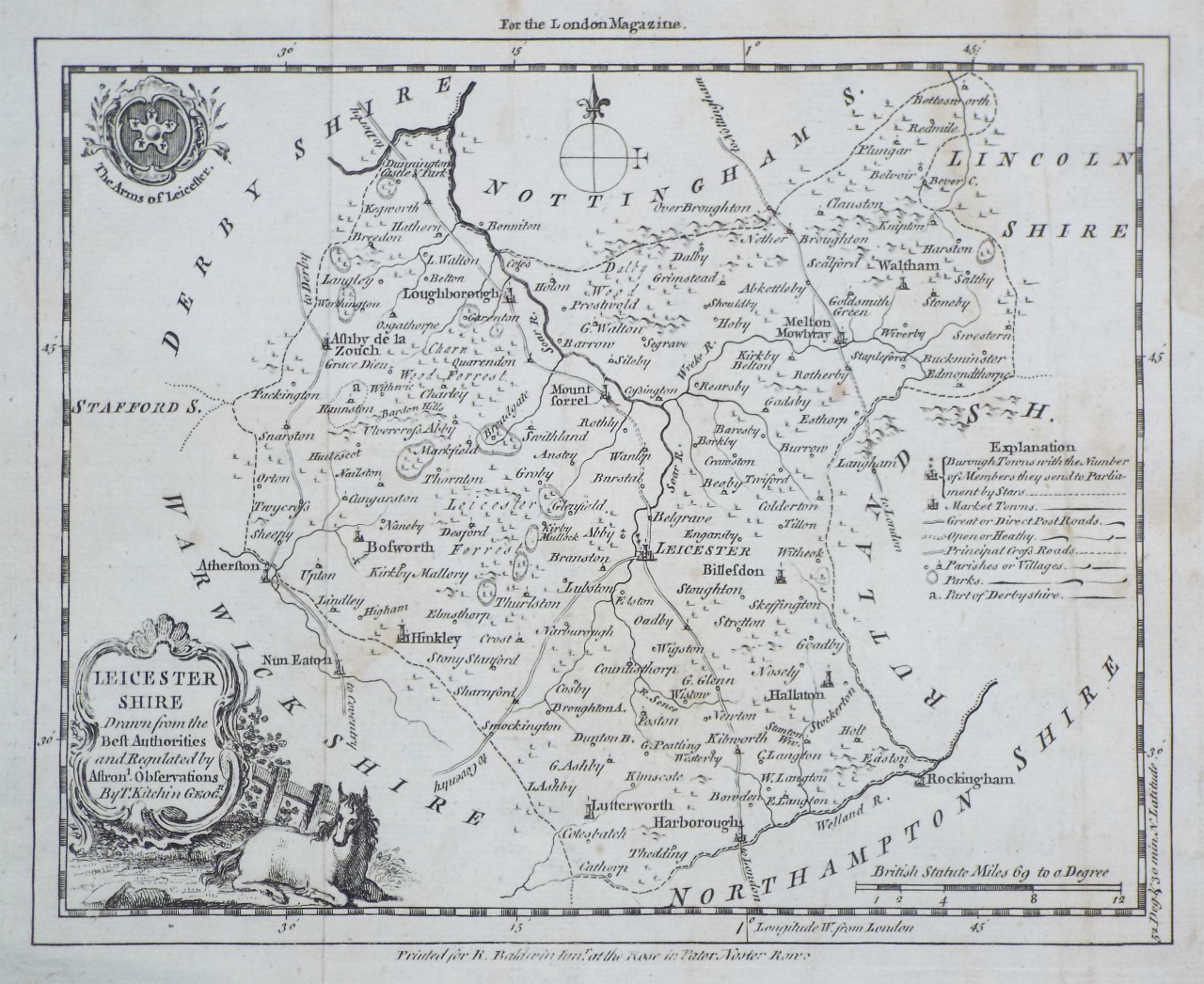 Map of Leicestershire - Kitchin