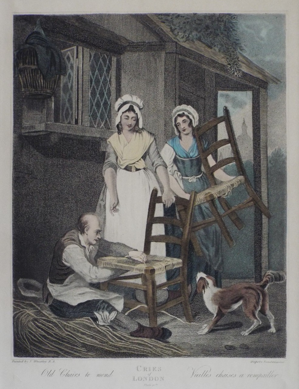 Lithograph - Cries of London Plate 10: Old Chairs to mend.
Vielles chaises a rempailler. - 