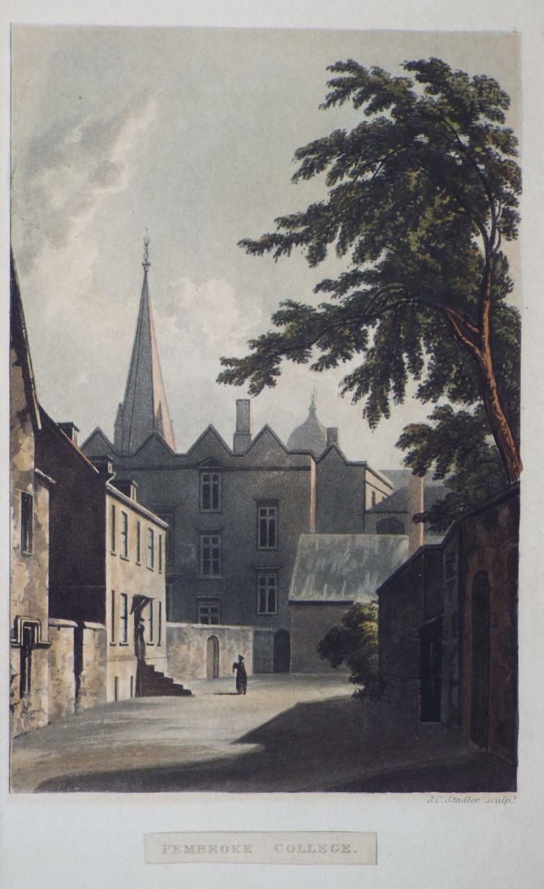 Aquatint - Pembroke College. - Stadler