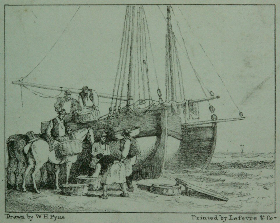 Lithograph - (Men & boat)