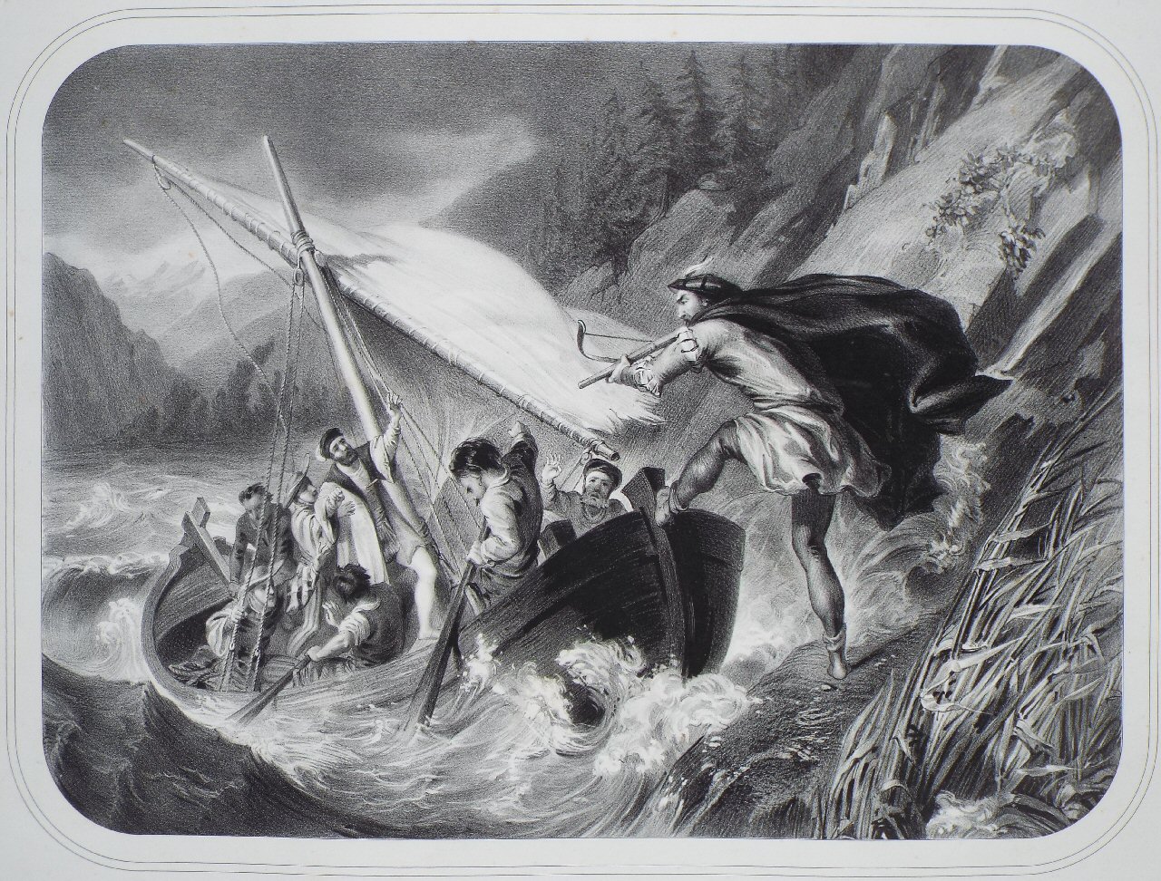 Lithograph - William Tell's Leap