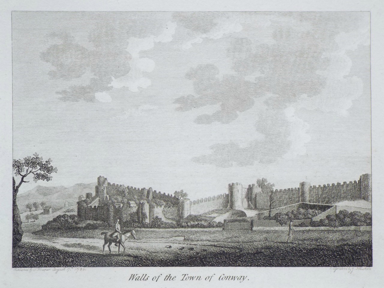 Print - Walls of the Town of Conway. - Newton