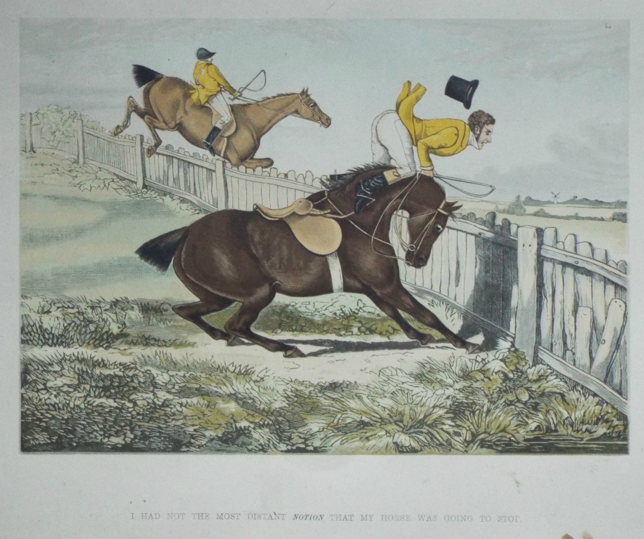 Chromo-lithograph - I had not the most distant Notion that my horse was going to stop.