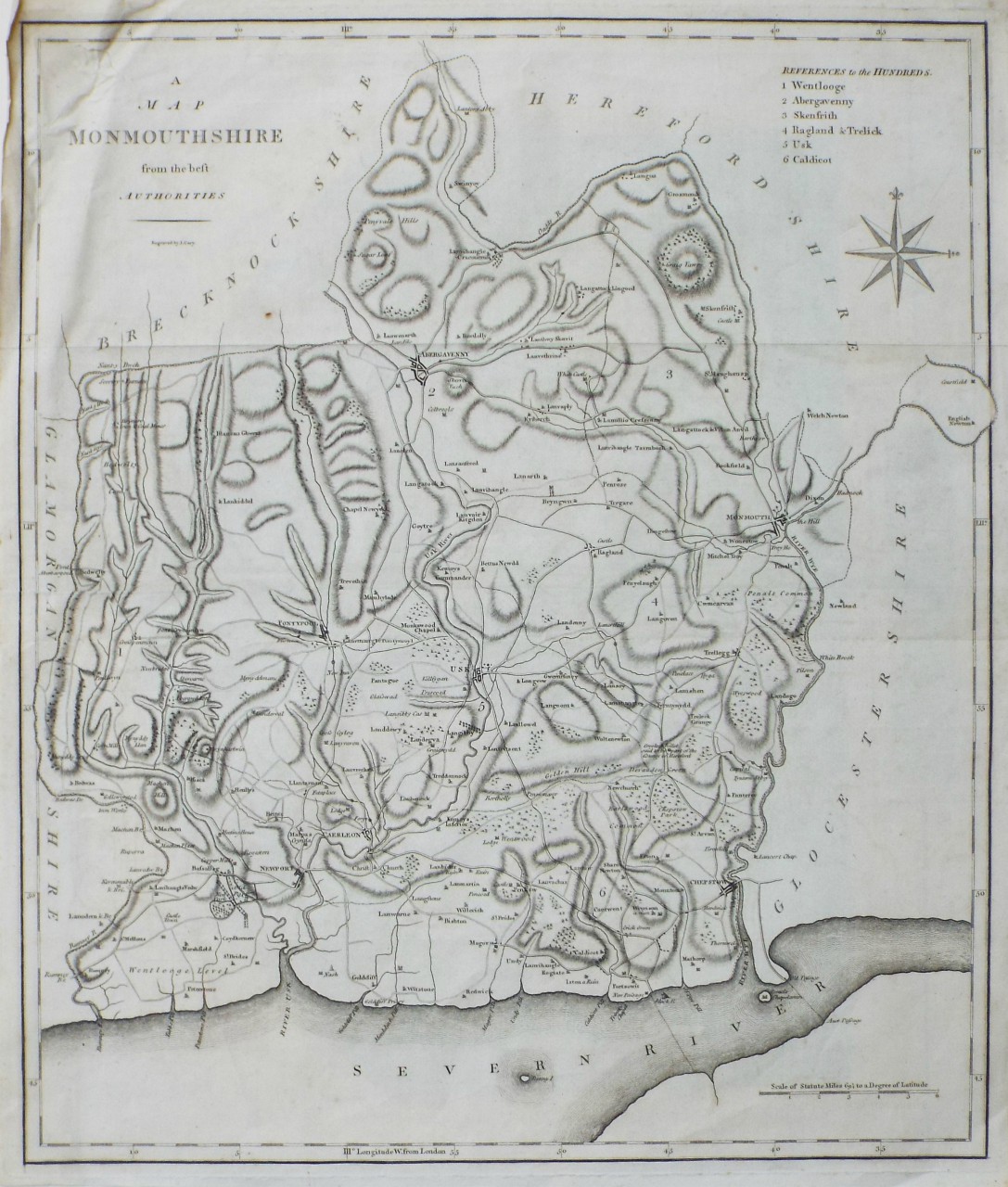 Map of Monmouthshire