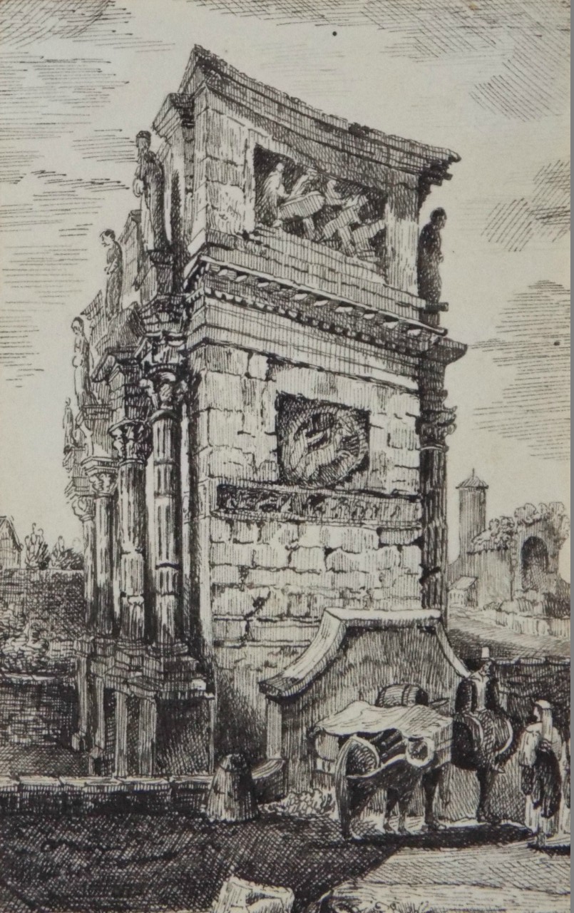 Ink drawing - Arch of Constantine at Rome