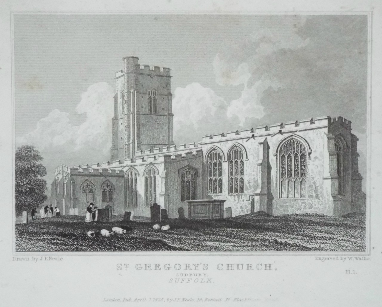 Print - St. Gregory's Church, Sudbury, Suffolk. - Wallis