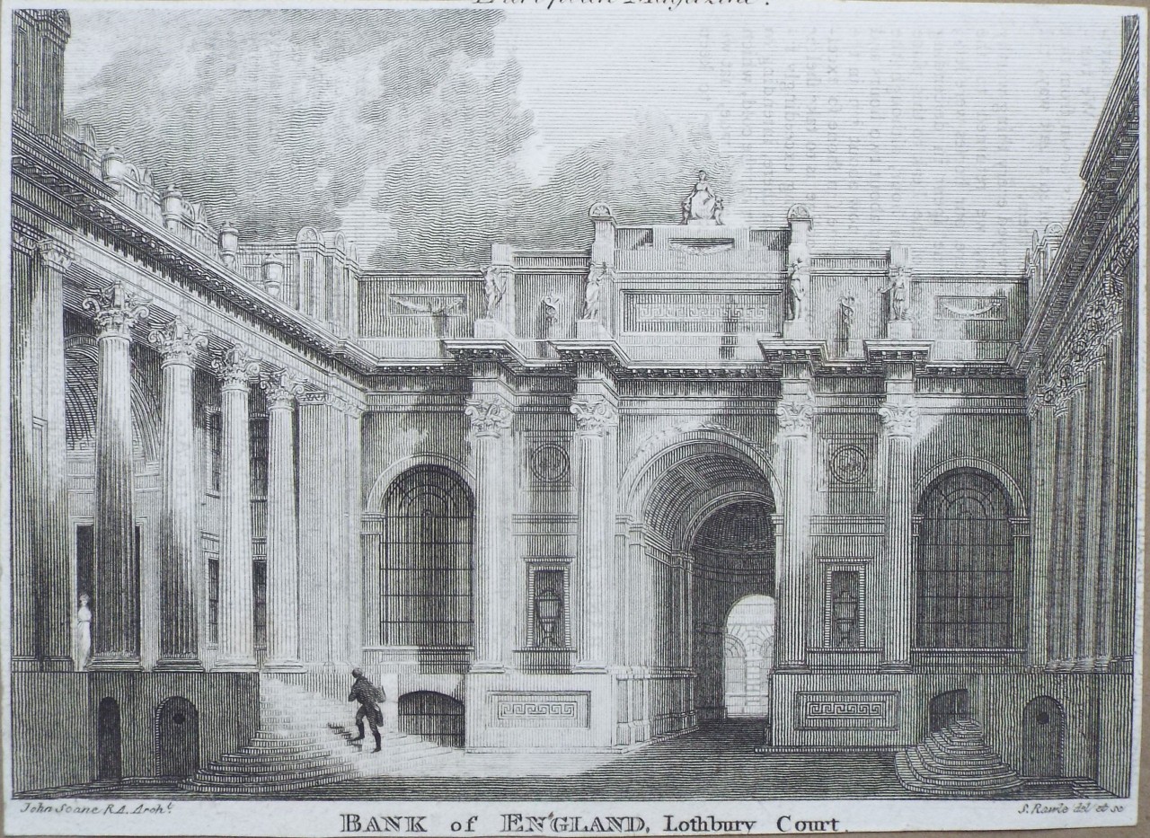 Print - Bank of England, Lothbury Court. - Rawle