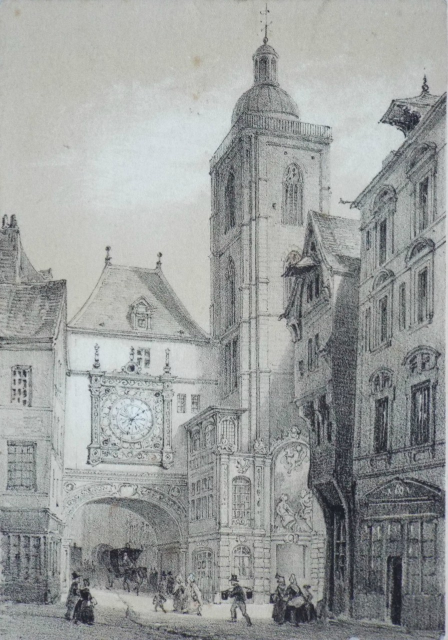 Lithograph - (Rouen Gros-Horloge)