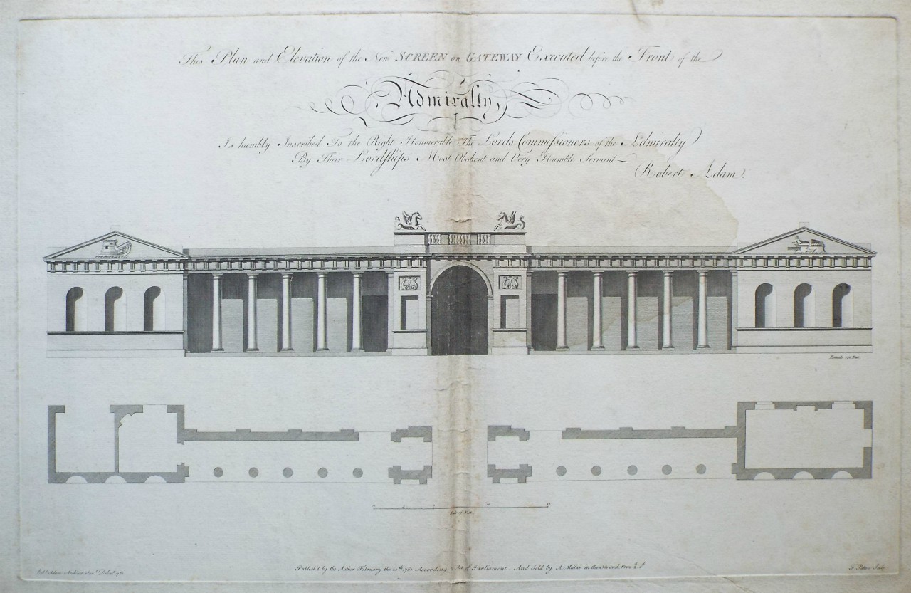 Print - Elevation of the New Screen or Gateway Executed before the Front of the Admiralty - Patton