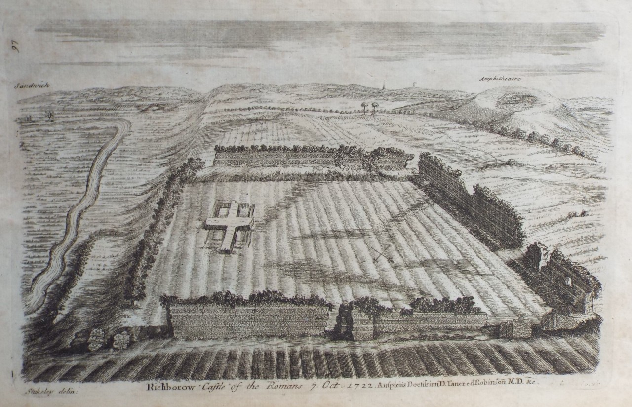 Print - Richborow Castle of the Romans 7. Oct. 1722