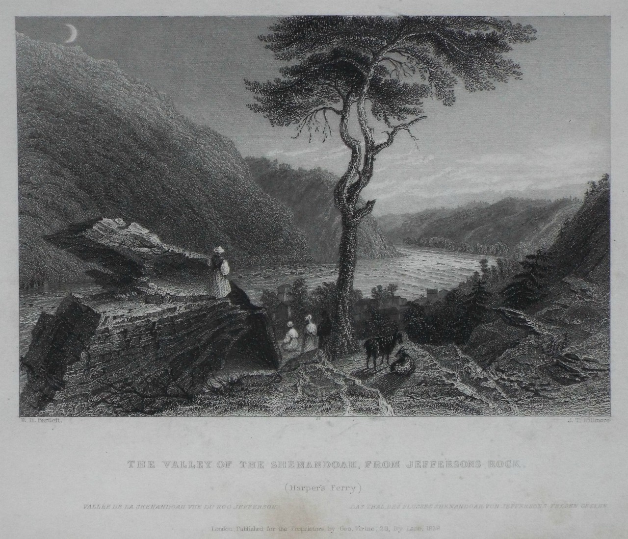 Print - The Valley of the Shenandoah, from Jeffersons Rock. (Harper's Ferry) - Willmore