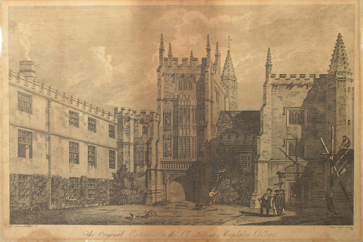 Print - The Original Entrance to the Cloisters at Magdalen College - Taylor