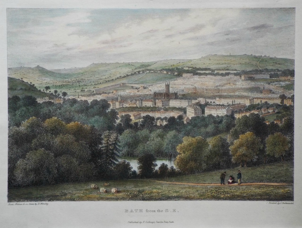 Lithograph - Bath from the S. E. - Worsley