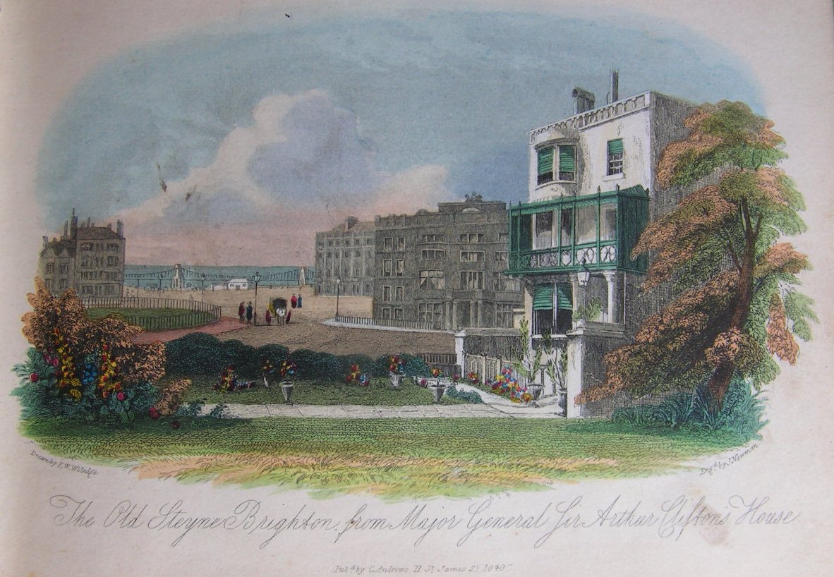 Steel Vignette - The Old Steyne Brighton from Major General Sir Arthur Clifton's House - J