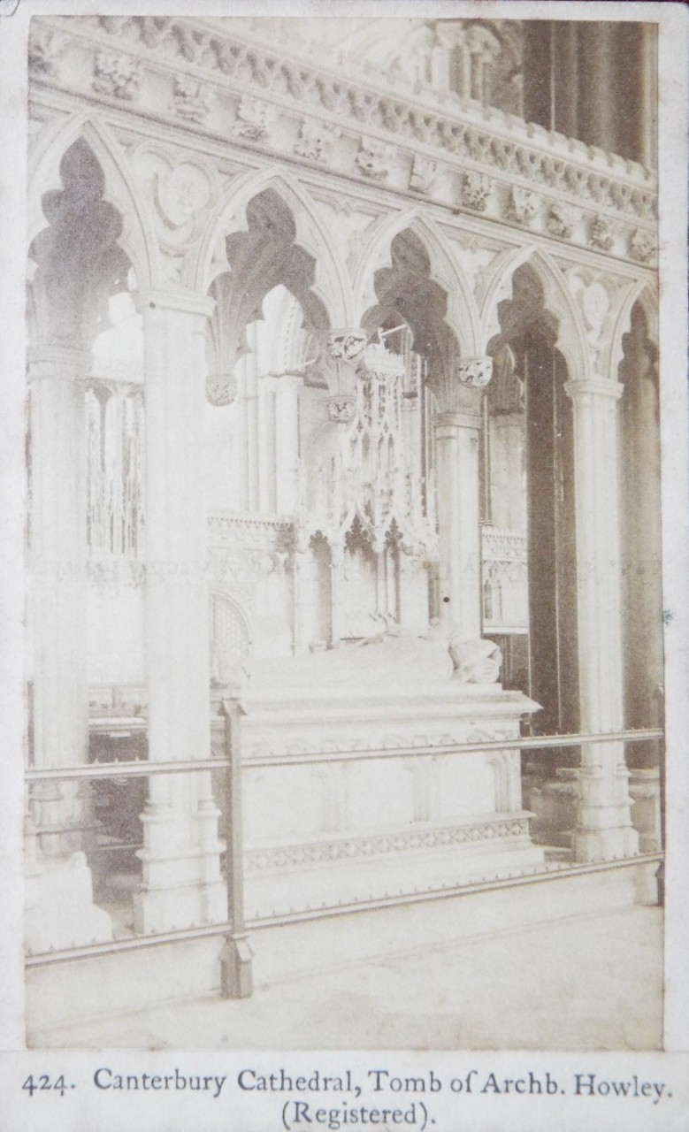 Photograph - Canterbury Cathedral, Tomb of Archb. Howley.