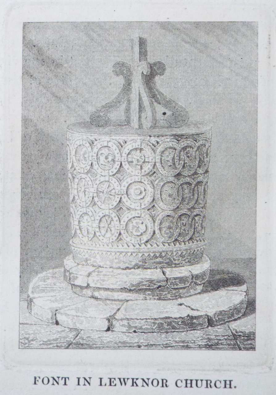 Print - Font in Lewknor Church.