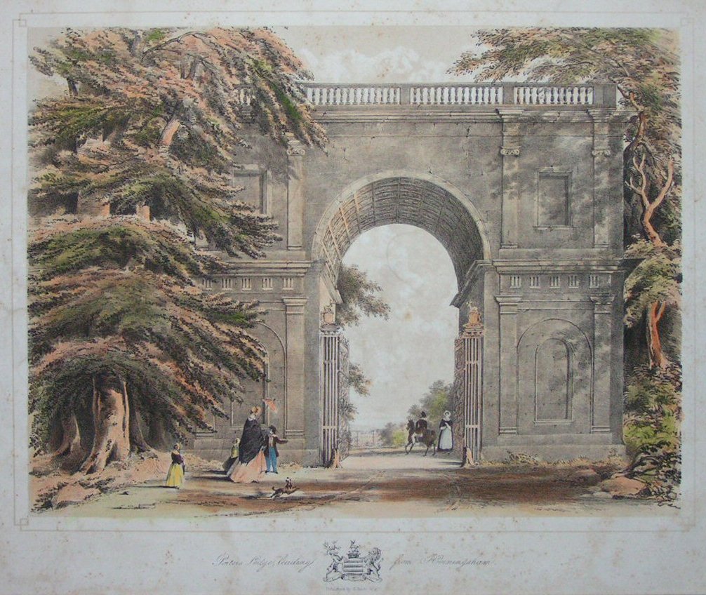 Lithograph - Porter's Lodge, leading from Horningsham. - Pocock
