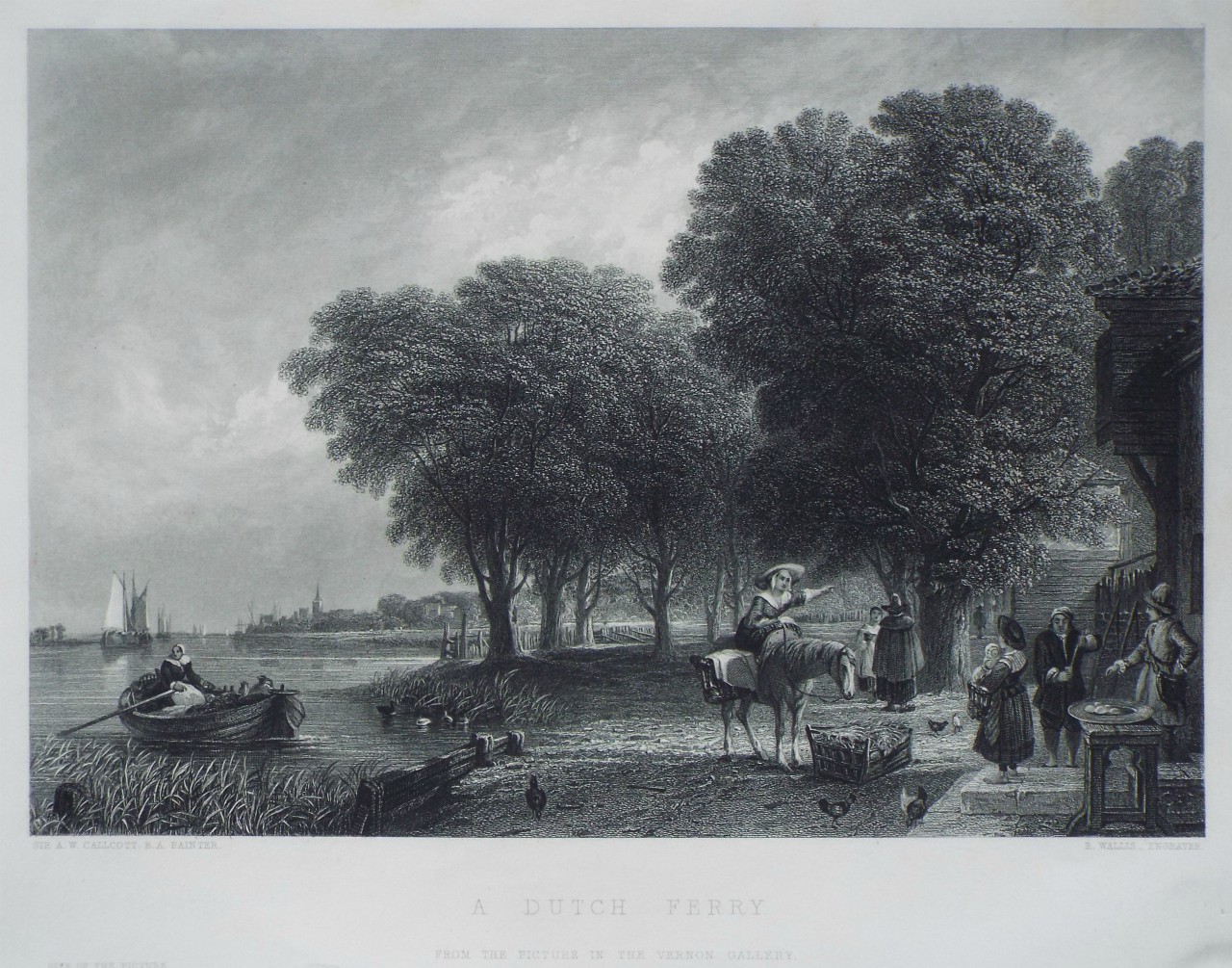 Print - A Dutch Ferry from the picture in the Vernon Gallery. - Wallis