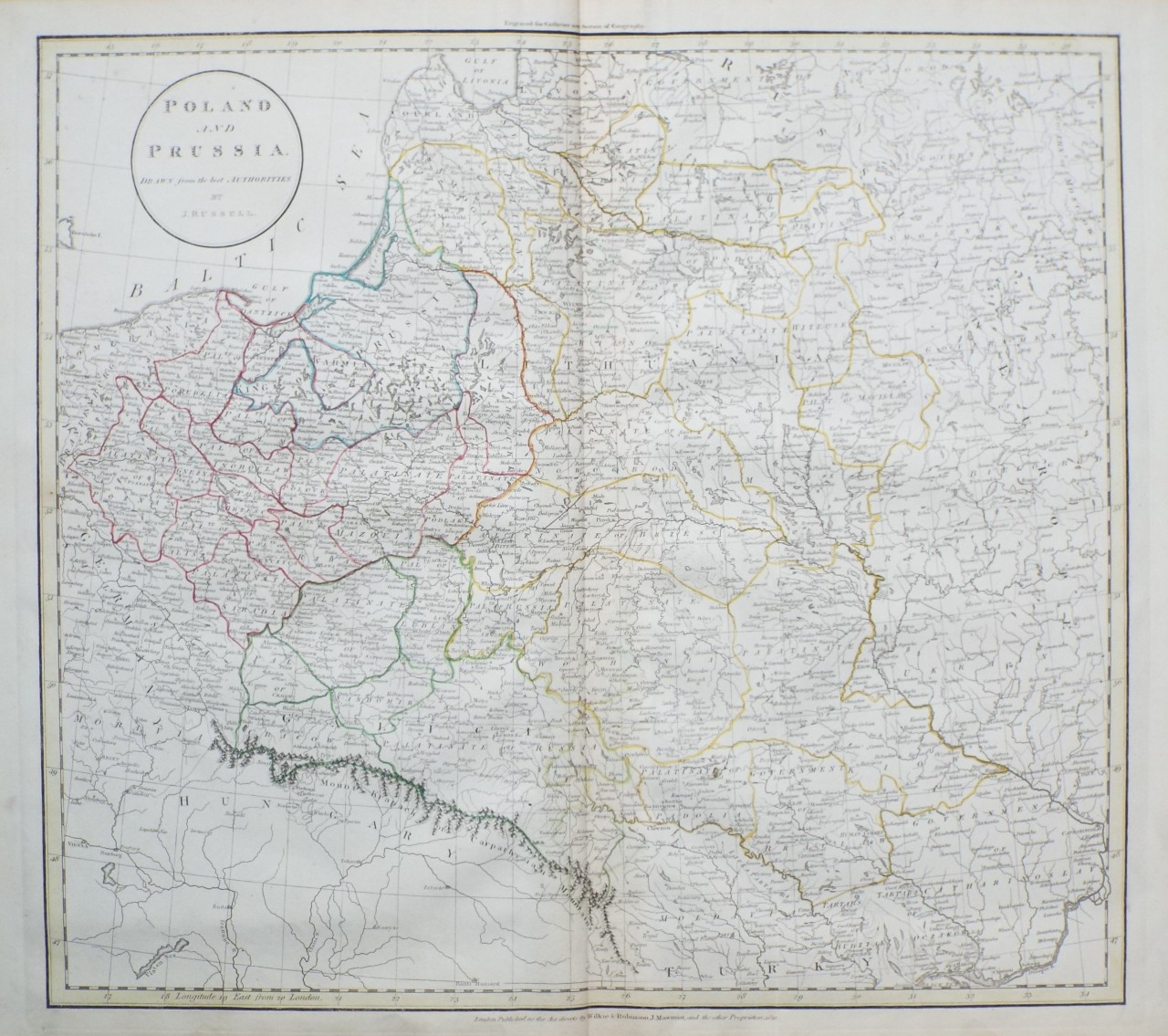Map of Poland and Prussia
