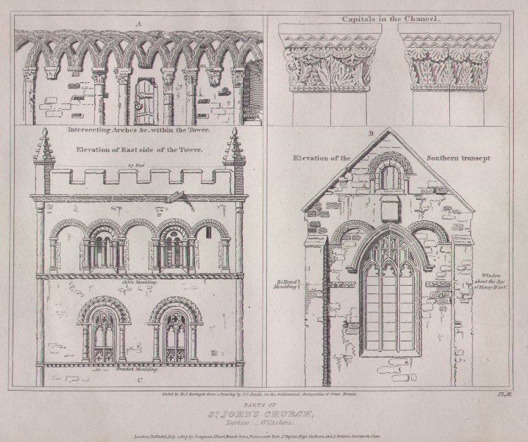 Print - Parts of St.John's Church, Devizes - Wiltshire - Barenger