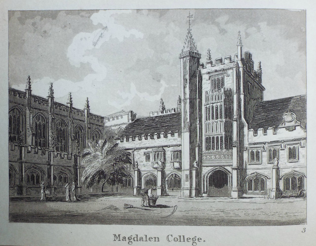 Aquatint - Magdalen College.