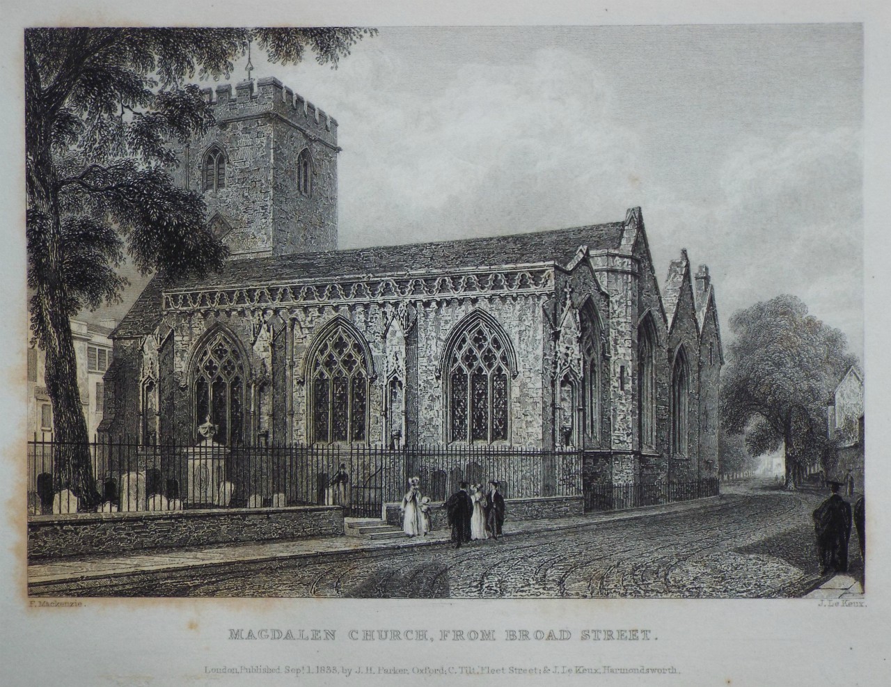 Print - Magdalen Church, from Broad Street. - Le