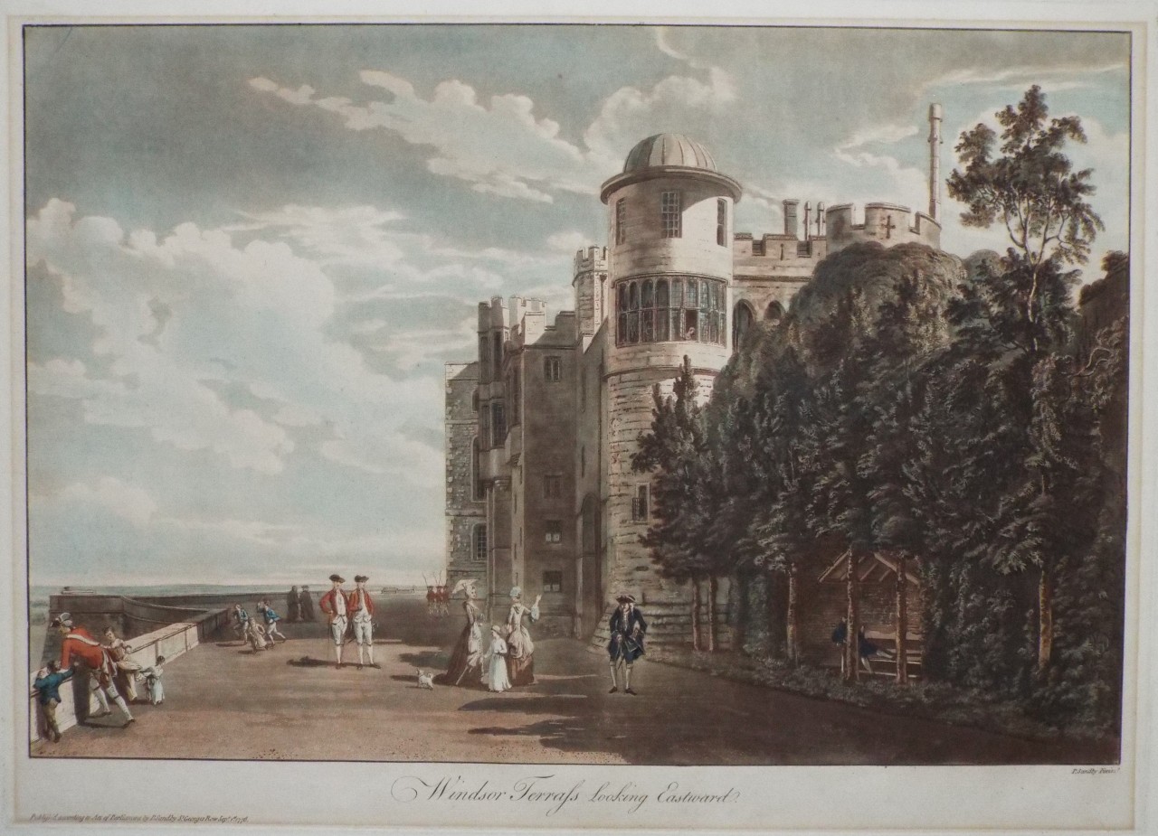 Aquatint - Windsor Terrass looking Eastward. - Sandby