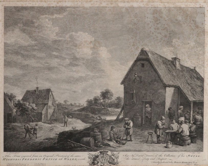Print - Peasants smoking and drinking before a Country Inn - Major