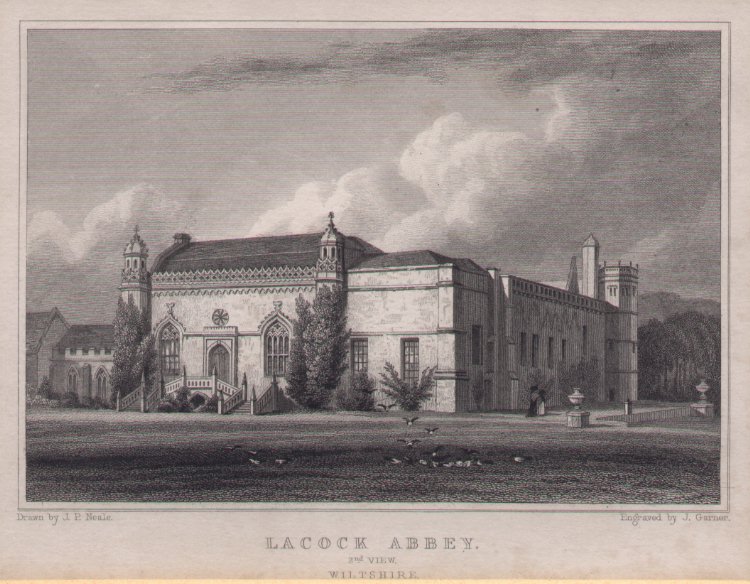 Print - Lacock Abbey, 2nd view. Wiltshire. - Garner