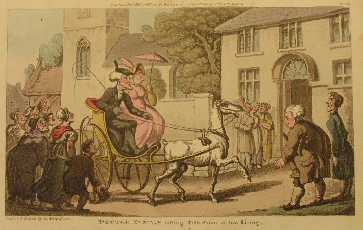 Aquatint - Doctor Syntax Taking Possession of his Living - Rowlandson