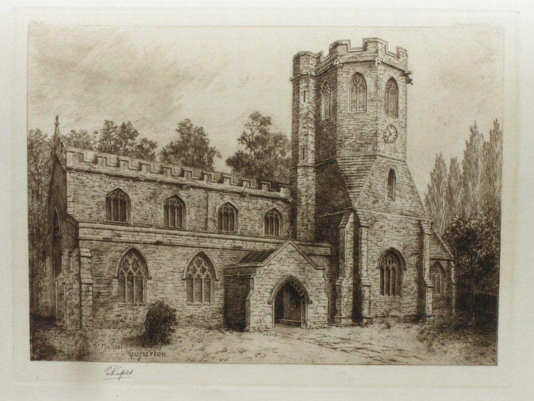 Etching - St. Michael's, Somerton - Piper