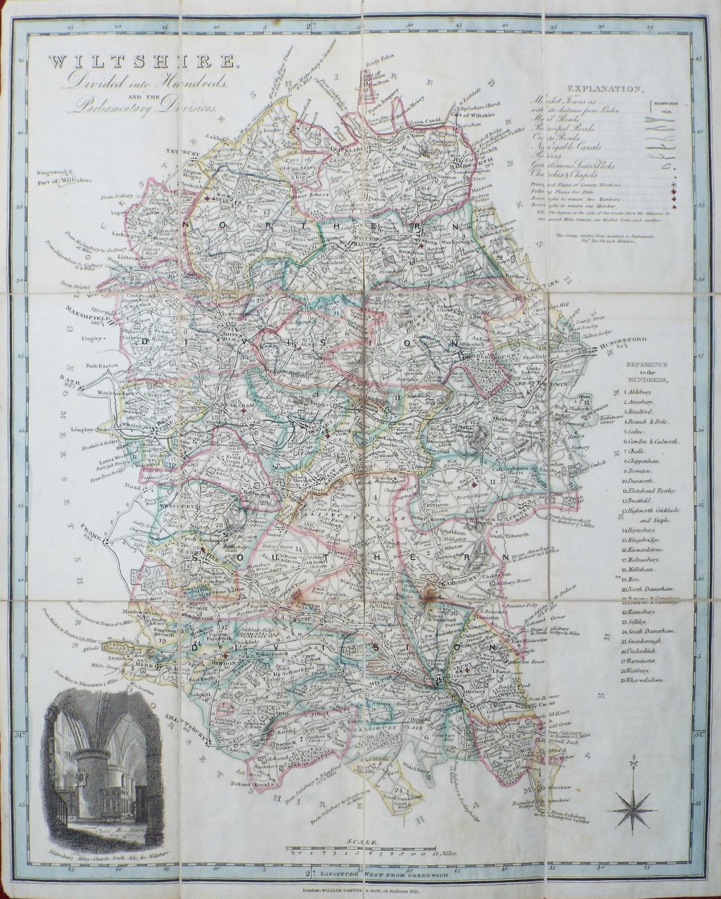 Map of Wiltshire - Malmesbury