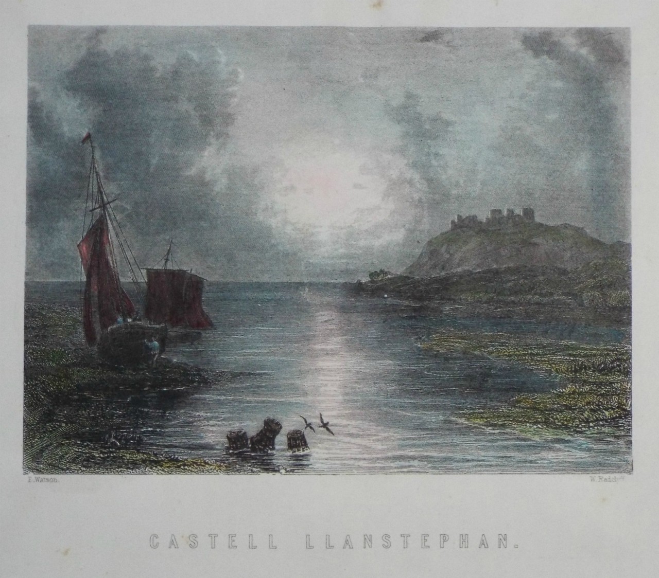 Print - Castell Llanstephan. - Radclyffe