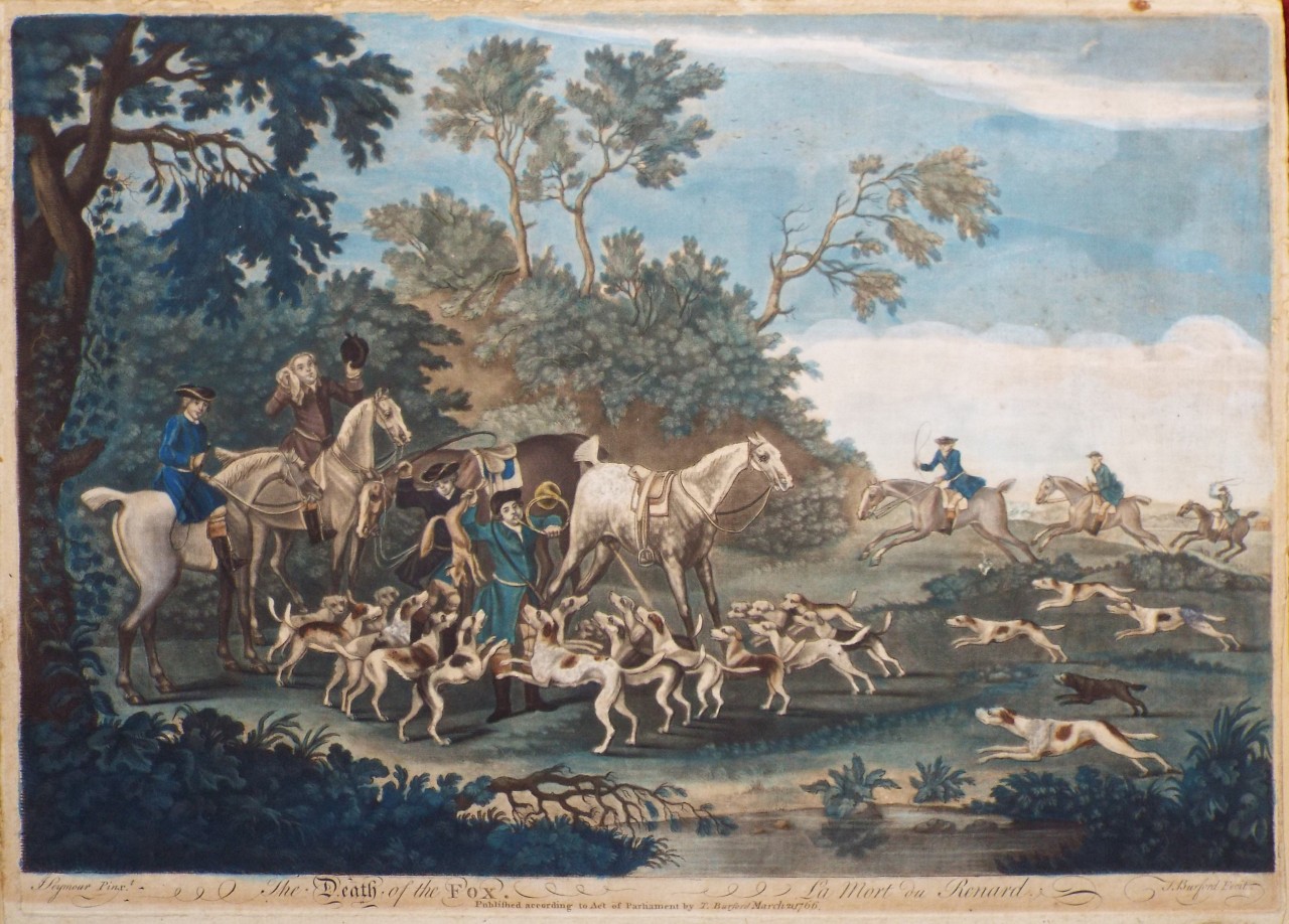Mezzotint - The Death of the Fox. La Mort du Renard. - Burford
