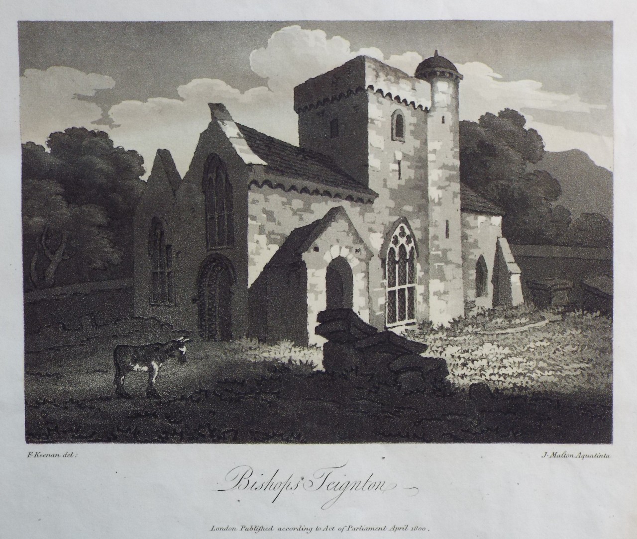 Aquatint - Bishops Teignton. - Malton