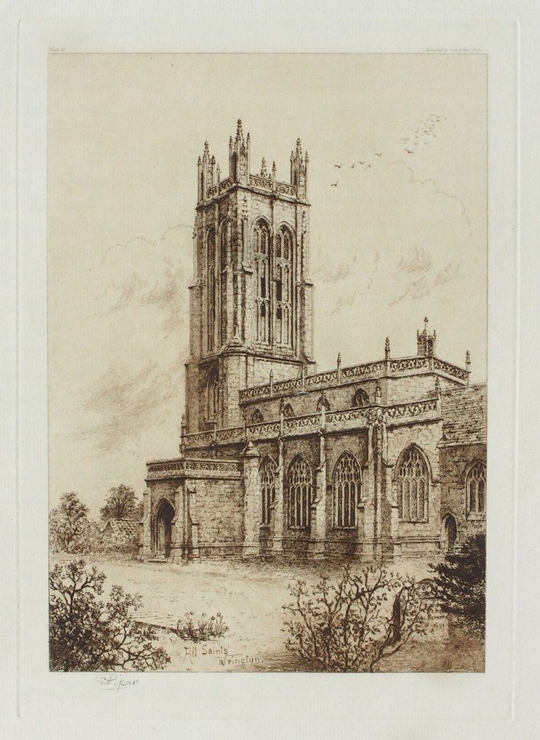 Etching - All Saints', Wrington - Piper