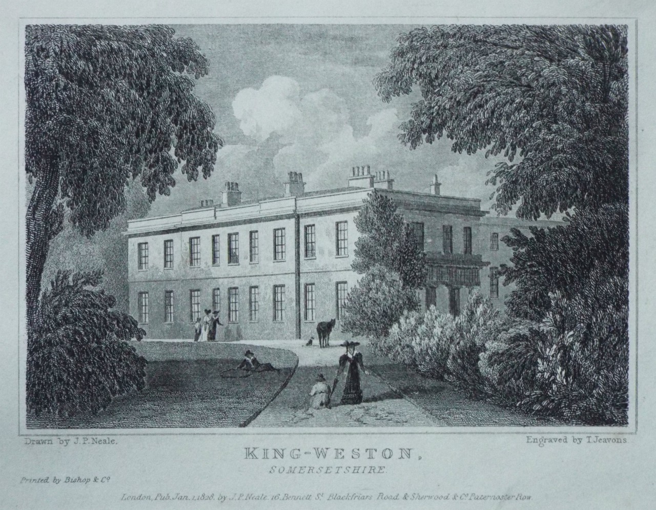 Print - King-Weston, Somersetshire. - Jeavons