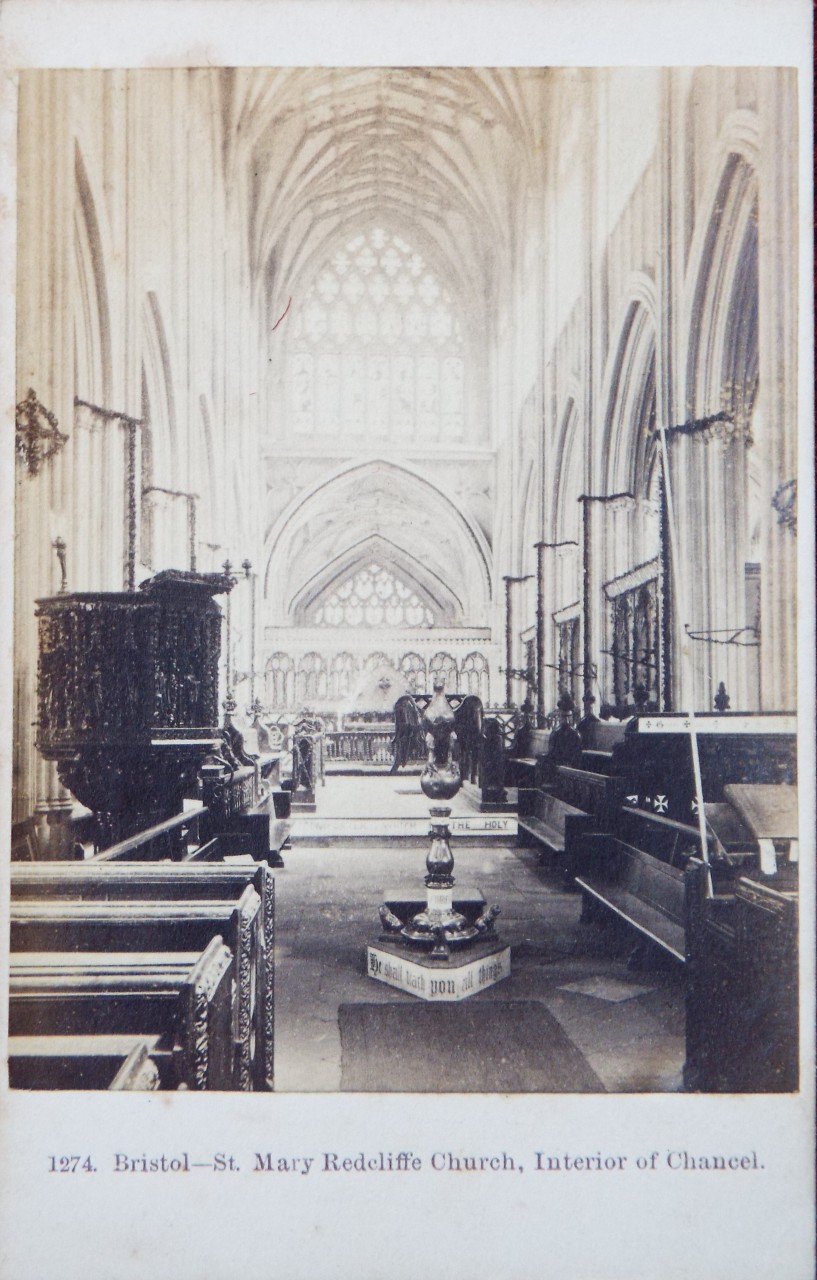 Photograph - Bristol - St. Mary Redcliffe Church, Inerior of Chancel