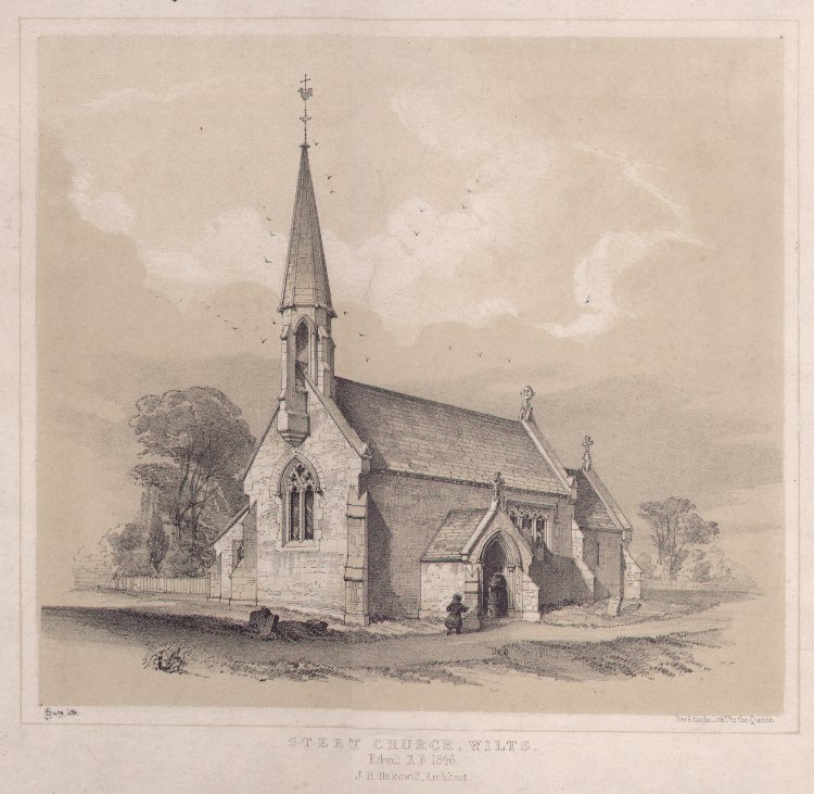 Lithograph - Stert Church - Bury