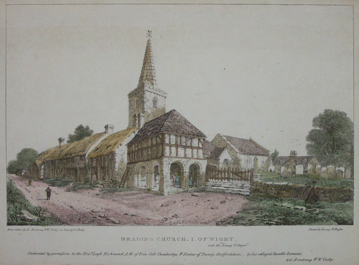 Lithograph - Brading Church, I. of Wight. vide the 