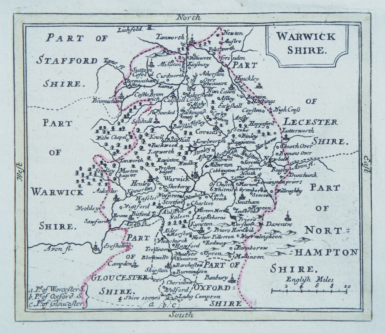 Map of Warwickshire