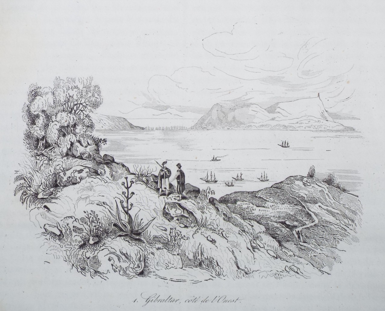 Etching - Gibraltar, cote de l'Ouest. - Sainson
