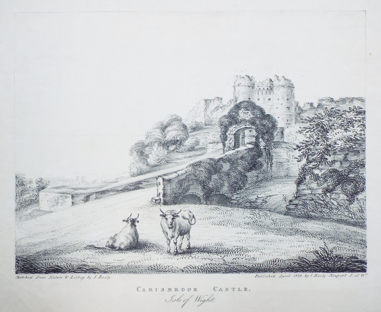 Lithograph - Carisbrook Castle. Isle of Wight. - Booty